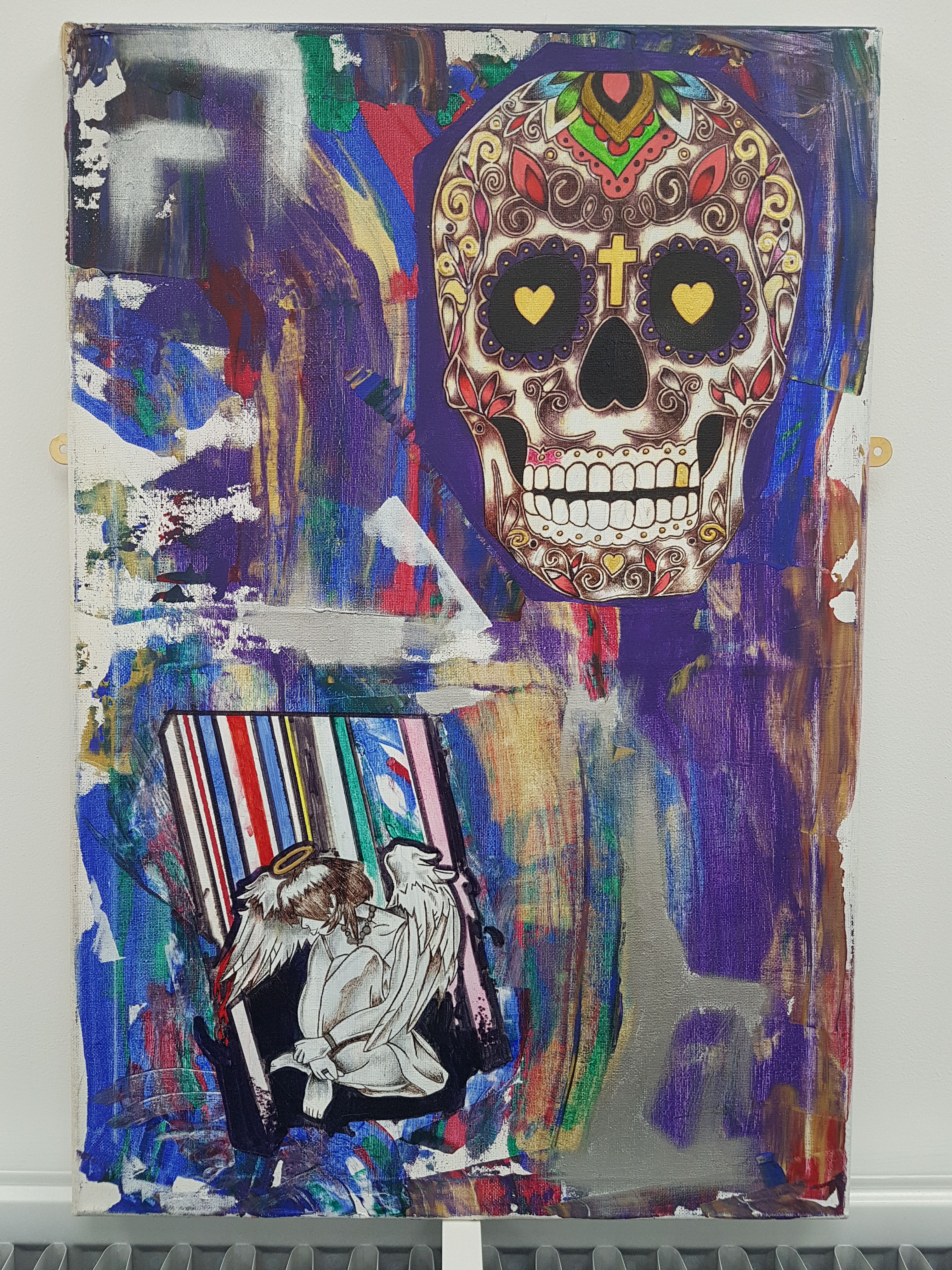 Colorful collage skull 